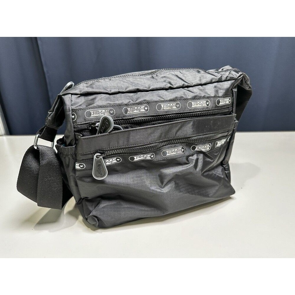 Minigirl Black Nylon Crossbody Messenger Shoulder Bag – Lightweight Travel Purse